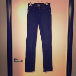 Paige straight leg dark wash jeans
